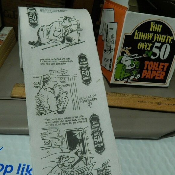 3/$55❤️vintage 1986 Novelty Toilet Paper "You Know You're Over 50 When..." gag - Picture 8 of 9